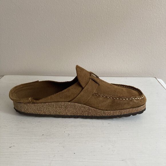 Birkenstock Tan Suede Clogs with Buckle - Picture 7 of 11
